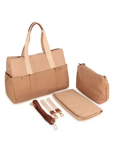 Chloé Canvas Changing Bag - Stone | Thumbnail 1 Chloé Canvas Changing Bag - Stone | Thumbnail 1