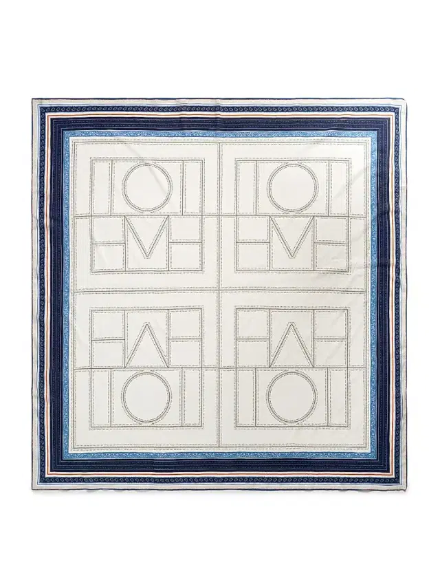 Women's Collector Monogram Voile Sarong - Ecru Navy