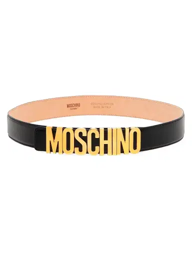 MOSCHINO Men's Logo Hardware Leather Belt - Black - Size 46 | Thumbnail 2