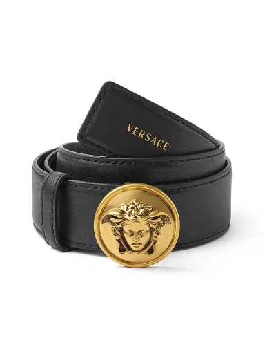 Versace Women's Medusa Leather Belt - Black Gold | Thumbnail 1