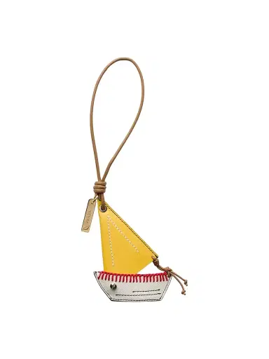 Prada Women's Leather Key Ring Pendant - White Multi | Thumbnail 1