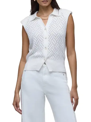 Hudson Jeans Women's Cap Sleeve Rib-Knit Top - Starch - Size XS | Thumbnail 4 Hudson Jeans Women's Cap Sleeve Rib-Knit Top - Starch - Size XS | Thumbnail 4