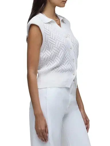 Hudson Jeans Women's Cap Sleeve Rib-Knit Top - Starch - Size XS | Thumbnail 5 Hudson Jeans Women's Cap Sleeve Rib-Knit Top - Starch - Size XS | Thumbnail 5