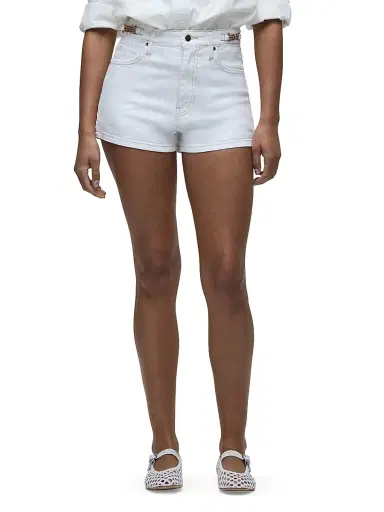 Hudson Jeans Women's Harlow High-Rise Denim Shorts - White | Thumbnail 3