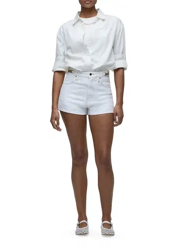 Hudson Jeans Women's Harlow High-Rise Denim Shorts - White | Thumbnail 1