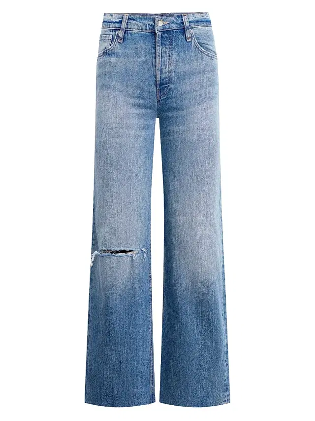 Hudson Jeans Women's Rosie Distressed High-Rise Wide-Leg Jeans - My Way