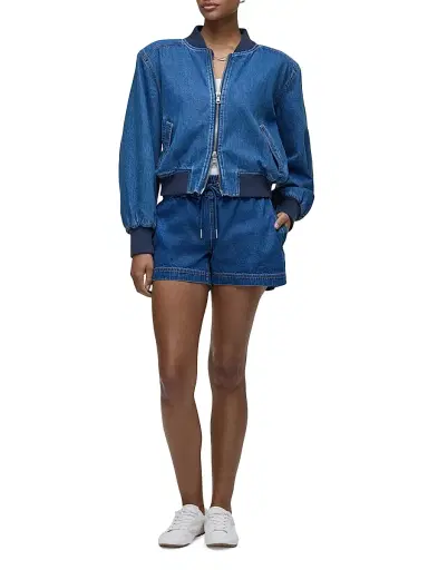Hudson Jeans Women's Cotton-Blend Denim Mid-Rise Drawstring Shorts - Lottery | Thumbnail 2