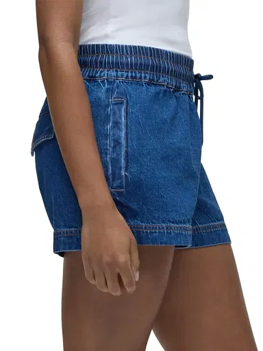 Hudson Jeans Women's Cotton-Blend Denim Mid-Rise Drawstring Shorts - Lottery | Thumbnail 5