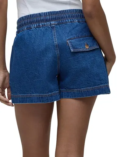 Hudson Jeans Women's Cotton-Blend Denim Mid-Rise Drawstring Shorts - Lottery | Thumbnail 6