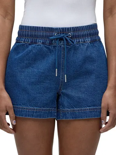 Hudson Jeans Women's Cotton-Blend Denim Mid-Rise Drawstring Shorts - Lottery | Thumbnail 7