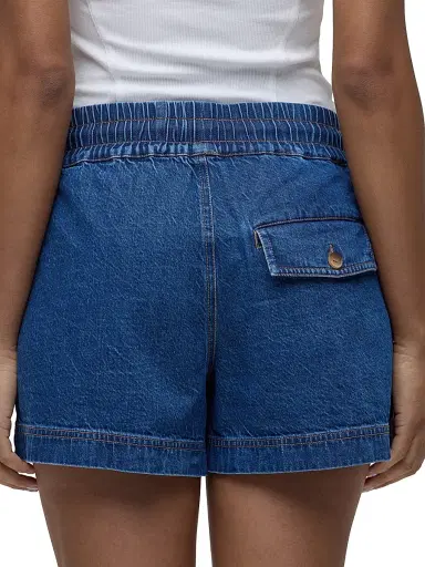 Hudson Jeans Women's Cotton-Blend Denim Mid-Rise Drawstring Shorts - Lottery | Thumbnail 8