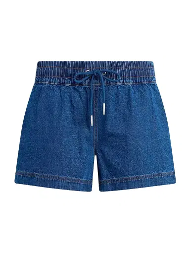 Hudson Jeans Women's Cotton-Blend Denim Mid-Rise Drawstring Shorts - Lottery | Thumbnail 1