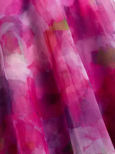 THEIA Women's Luana Printed Organza High-Low Gown - Luminous Bouquet - Size 14 | Thumbnail 7