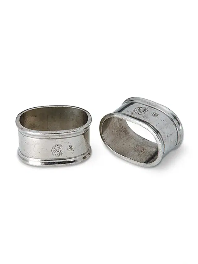 Match Pewter Oval Napkin Ring Pair