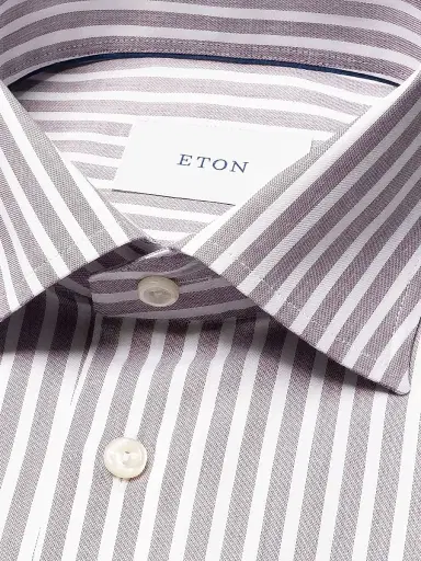 Eton Men's Signature Striped Twill Contemporary-Fit Shirt - Red - Size 18.5 | Thumbnail 2