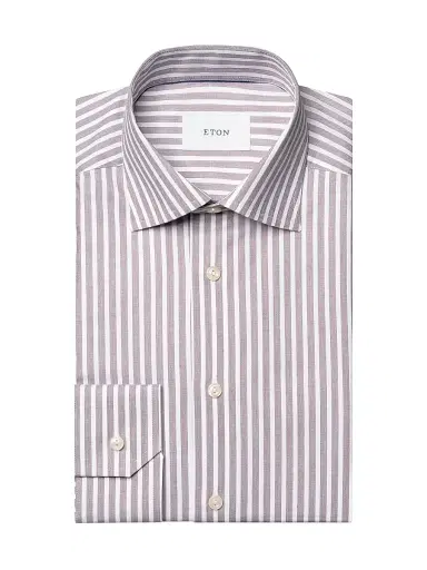 Eton Men's Signature Striped Twill Contemporary-Fit Shirt - Red - Size 18.5 | Thumbnail 1