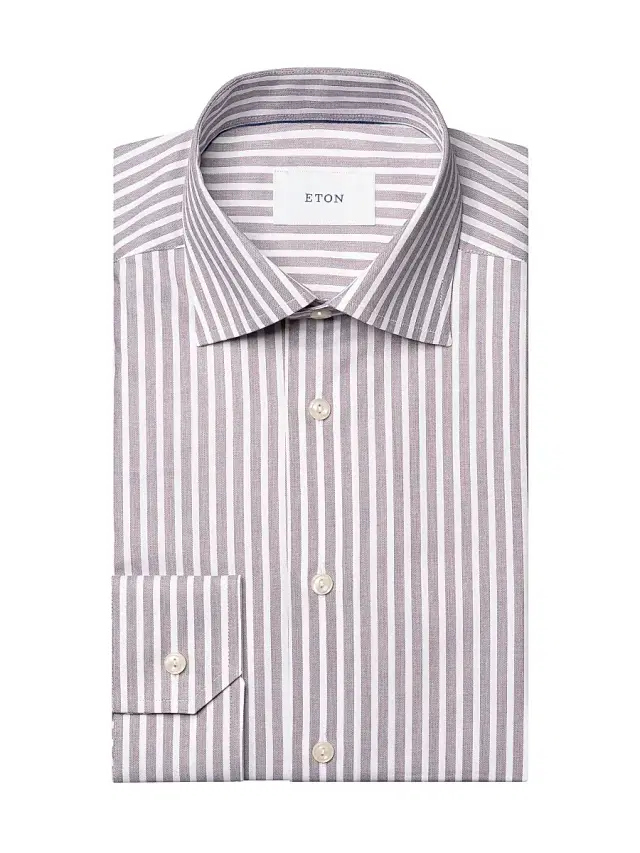 Eton Men's Signature Striped Twill Contemporary-Fit Shirt - Red