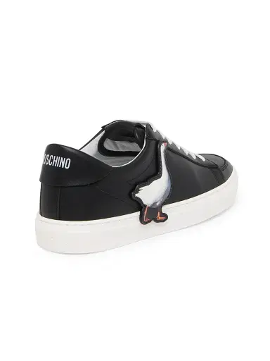 MOSCHINO Men's Goose Leather Low-Top Sneakers | Thumbnail 3 MOSCHINO Men's Goose Leather Low-Top Sneakers | Thumbnail 3