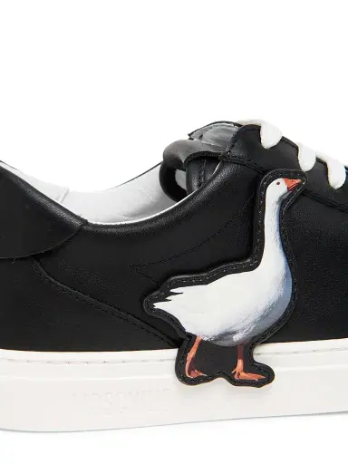 MOSCHINO Men's Goose Leather Low-Top Sneakers | Thumbnail 5 MOSCHINO Men's Goose Leather Low-Top Sneakers | Thumbnail 5