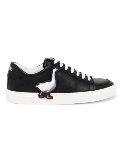 MOSCHINO Men's Goose Leather Low-Top Sneakers | Thumbnail 1 MOSCHINO Men's Goose Leather Low-Top Sneakers | Thumbnail 1
