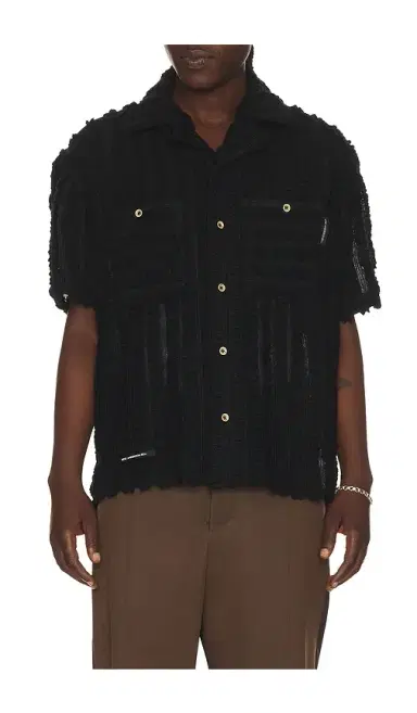 ANDERSSON BELL Kenley Knitted Open Collar Shirt | Thumbnail 6