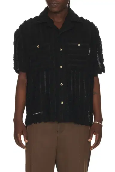 ANDERSSON BELL Kenley Knitted Open Collar Shirt | Thumbnail 1
