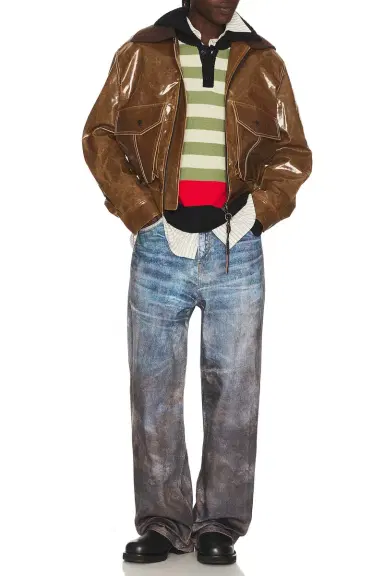Andersson Bell Unisex Festival Mud Printed Jeans | Thumbnail 4