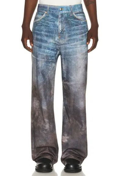 Andersson Bell Unisex Festival Mud Printed Jeans | Thumbnail 1