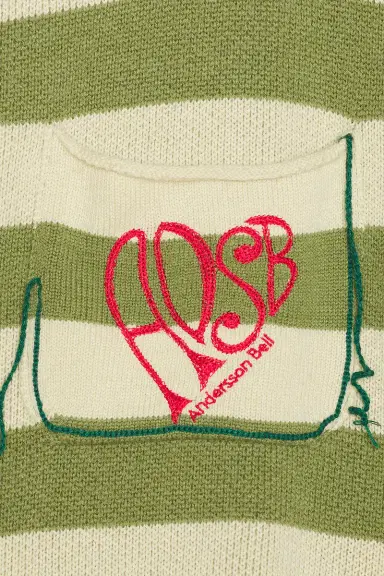 ANDERSSON BELL Stripe Damaged Polo Sweater | Thumbnail 5 ANDERSSON BELL Stripe Damaged Polo Sweater | Thumbnail 5