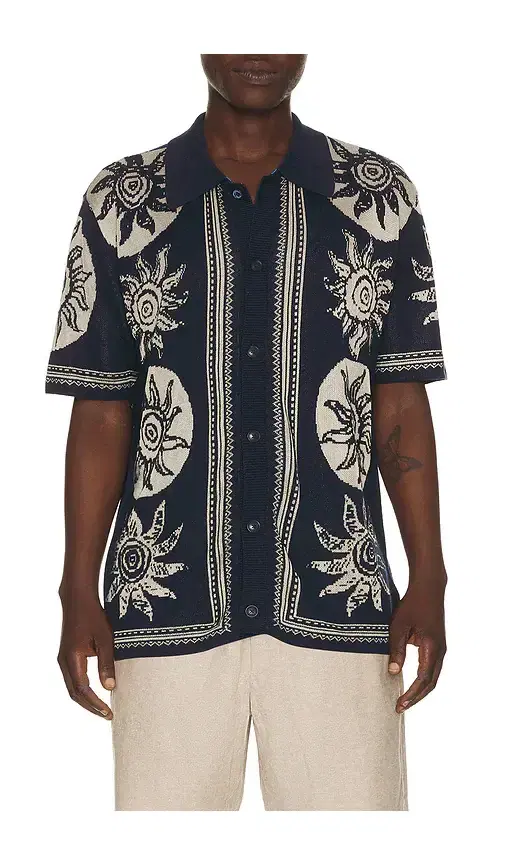 Scotch & Soda Knitted Jacquard Short Sleeve Shirt