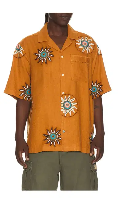 Scotch & Soda Embroidered Linen Relaxed Fit Short Sleeve Shirt | Thumbnail 1 Scotch & Soda Embroidered Linen Relaxed Fit Short Sleeve Shirt | Thumbnail 1