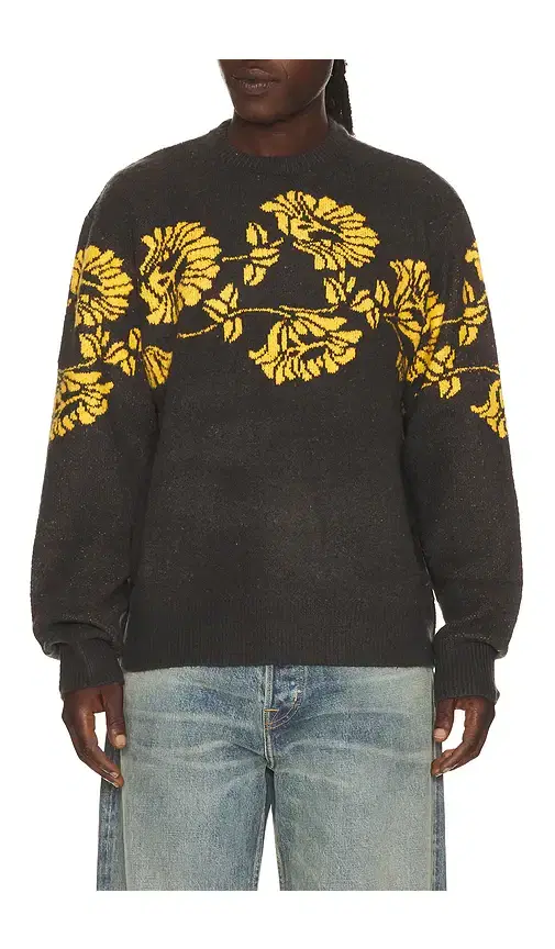 Peace Flower Crew Knit Sweater