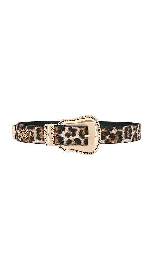 8 Other Reasons Leopard Print Belt With Gold Detail