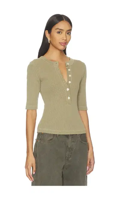 Citizens of Humanity Nali Short Sleeve Henley Top | Thumbnail 2 Citizens of Humanity Nali Short Sleeve Henley Top | Thumbnail 2