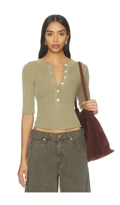 Citizens of Humanity Nali Short Sleeve Henley Top | Thumbnail 1 Citizens of Humanity Nali Short Sleeve Henley Top | Thumbnail 1