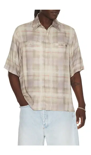 Jungles Airbrush Plaid Button Up Shirt | Thumbnail 1
