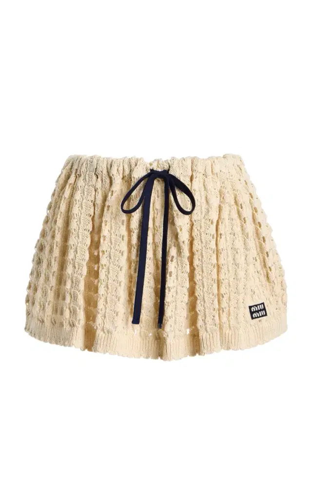 Miu Miu Crocheted Cotton Mini Skirt