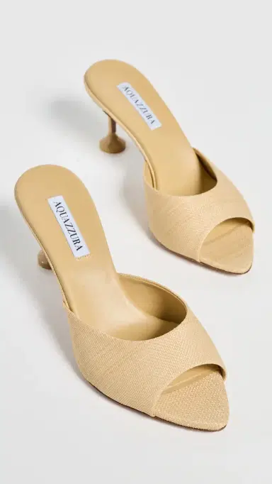 Aquazzura Bisous Mules Natural | Thumbnail 5 Aquazzura Bisous Mules Natural | Thumbnail 5