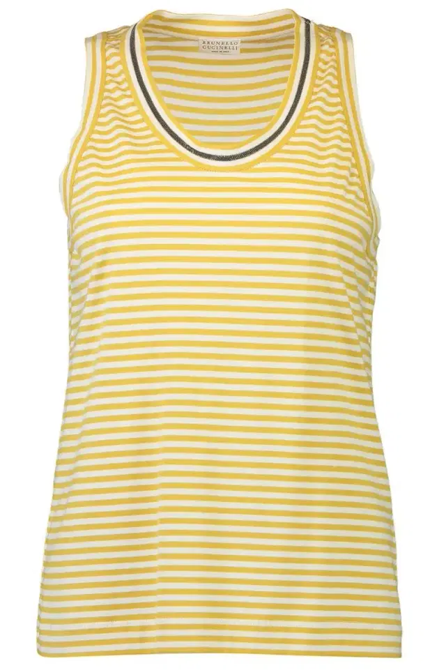 Brunello Cucinelli Sparkling Stripe Tank Top