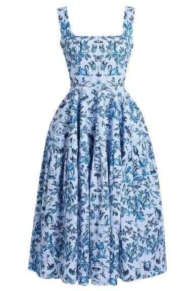 Erdem Stripe Sleeveless Midi Dress | Thumbnail 1
