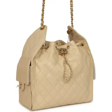 Chanel Chanel Medium 25 Hobo Bag Light Beige Caviar Antique Gold Hardware | Thumbnail 2 Chanel Chanel Medium 25 Hobo Bag Light Beige Caviar Antique Gold Hardware | Thumbnail 2