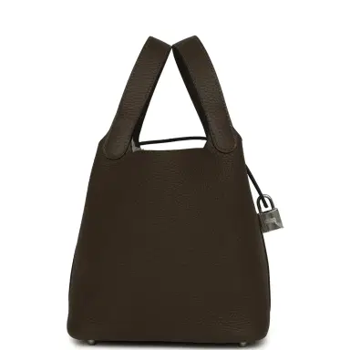 HERMÈS Hermes Picotin Lock 18 Vert Loden Clemence Palladium Hardware | Thumbnail 3 HERMÈS Hermes Picotin Lock 18 Vert Loden Clemence Palladium Hardware | Thumbnail 3
