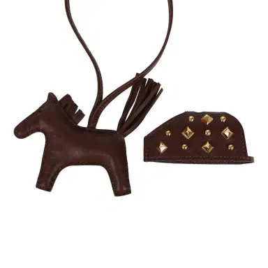 HERMÈS Hermes Rodeo Rock Bag Charm PM Terre Milo Lambskin Gold Hardware | Thumbnail 3 HERMÈS Hermes Rodeo Rock Bag Charm PM Terre Milo Lambskin Gold Hardware | Thumbnail 3