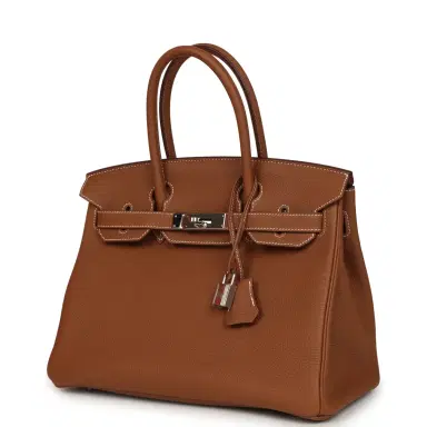 HERMÈS Pre-owned Hermes Birkin 30 Gold Togo Palladium Hardware | Thumbnail 5