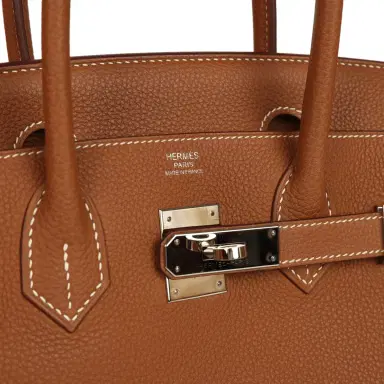 HERMÈS Pre-owned Hermes Birkin 30 Gold Togo Palladium Hardware | Thumbnail 7