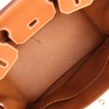 HERMÈS Pre-owned Hermes Birkin 30 Gold Togo Palladium Hardware | Thumbnail 8
