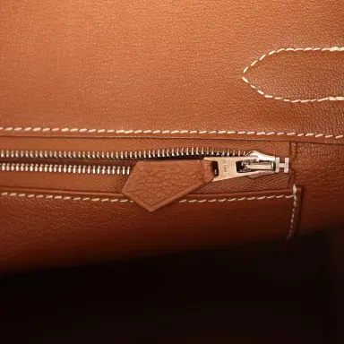 HERMÈS Pre-owned Hermes Birkin 30 Gold Togo Palladium Hardware | Thumbnail 9