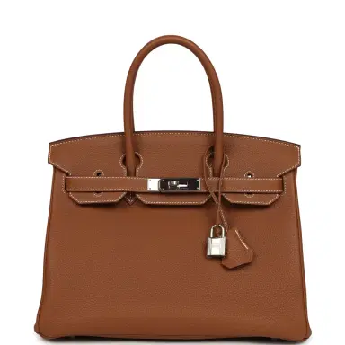 HERMÈS Pre-owned Hermes Birkin 30 Gold Togo Palladium Hardware | Thumbnail 1