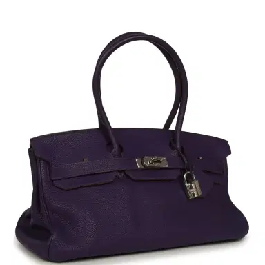 HERMÈS Vintage Hermes Shoulder Birkin 42 JPG Iris Togo Palladium Hardware | Thumbnail 2 HERMÈS Vintage Hermes Shoulder Birkin 42 JPG Iris Togo Palladium Hardware | Thumbnail 2