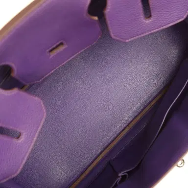 HERMÈS Vintage Hermes Shoulder Birkin 42 JPG Iris Togo Palladium Hardware | Thumbnail 8 HERMÈS Vintage Hermes Shoulder Birkin 42 JPG Iris Togo Palladium Hardware | Thumbnail 8